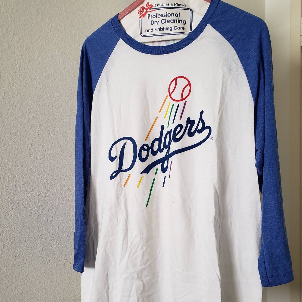 LA Dodgers Pride Baseball Tee